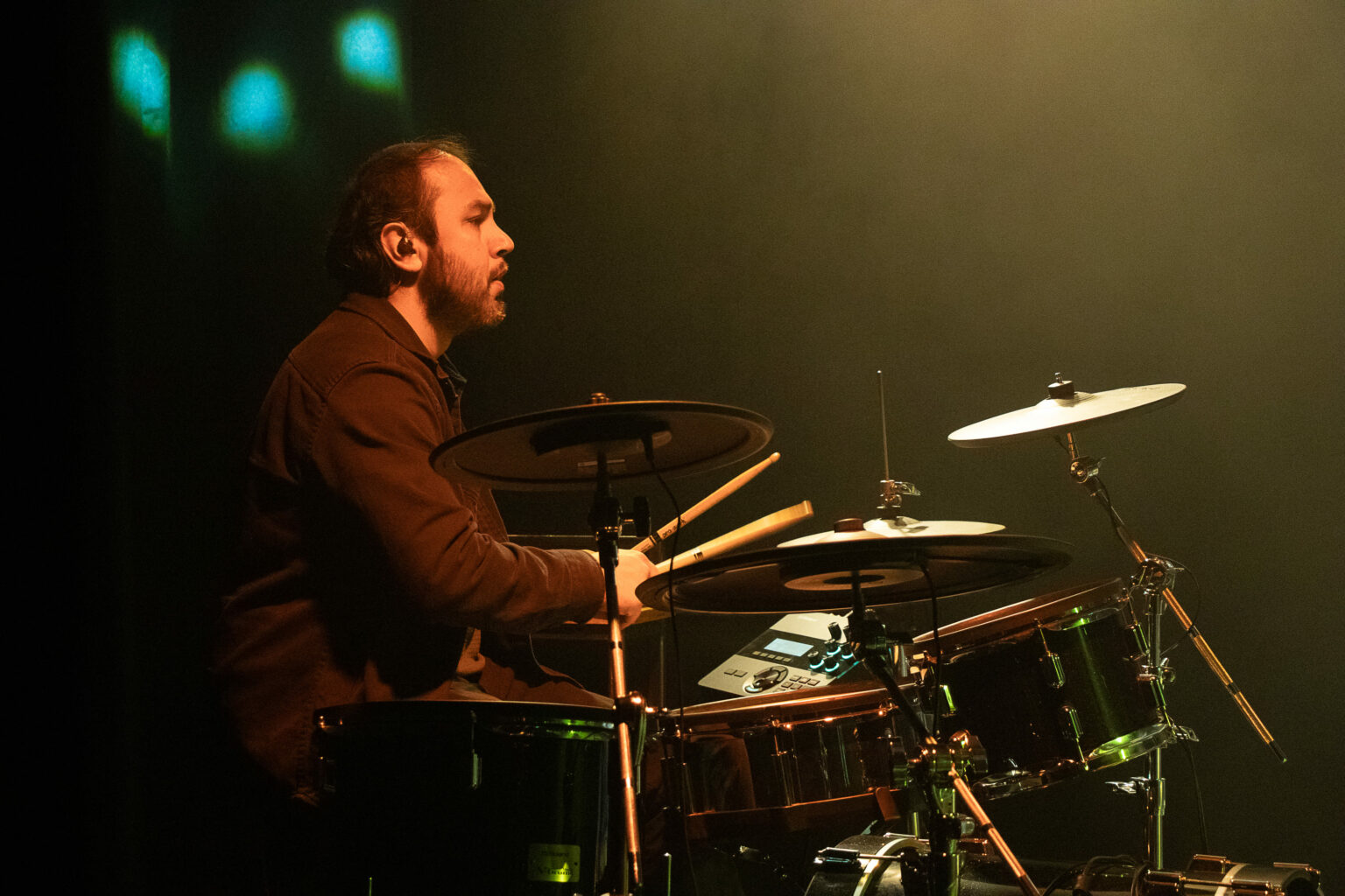 Drummer during the Sunday gathering