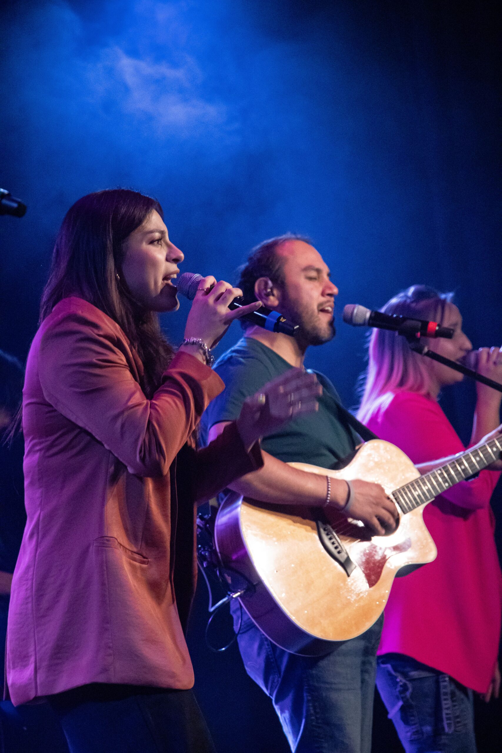 A singer during a worship night