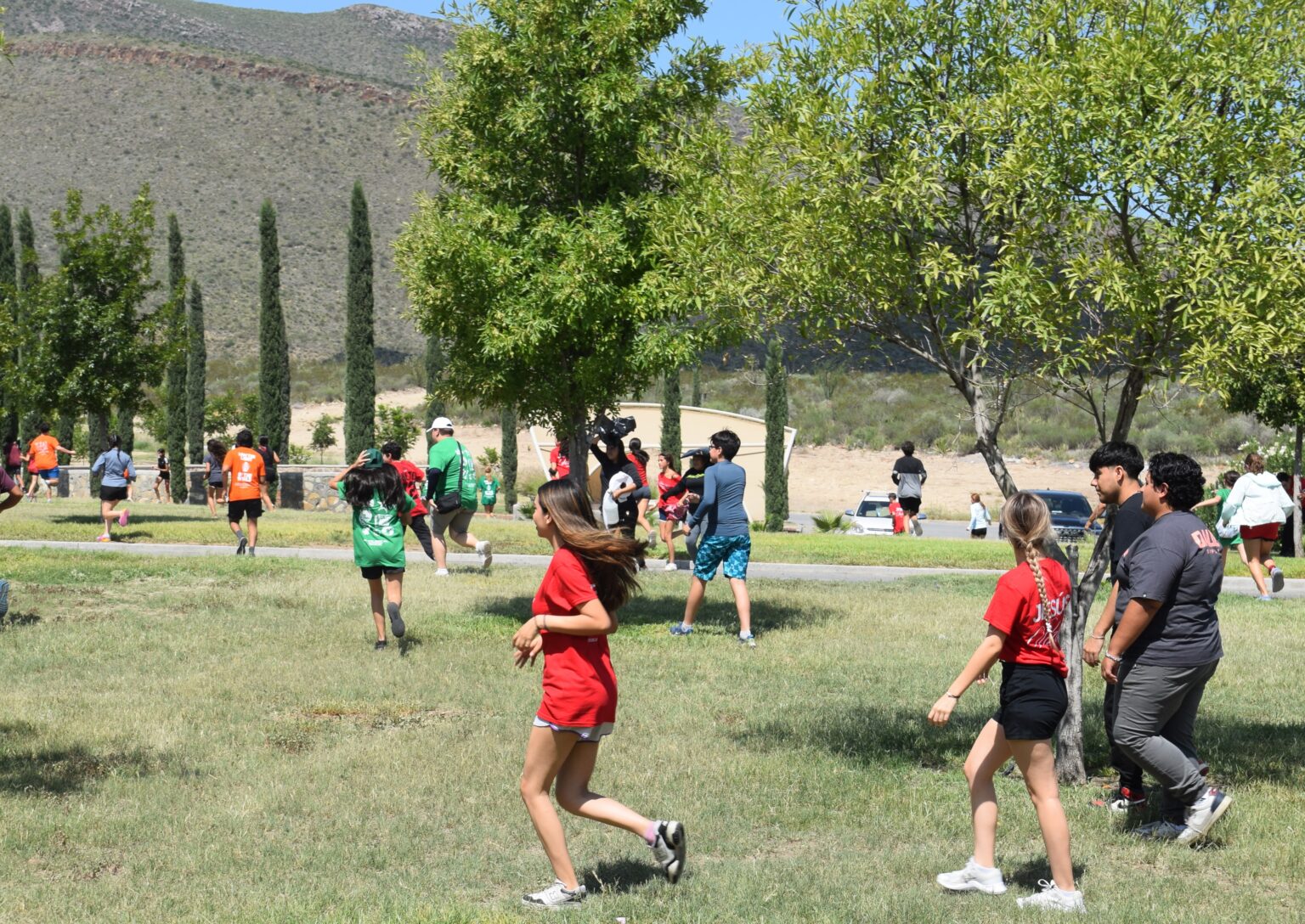 A game on the court during camp