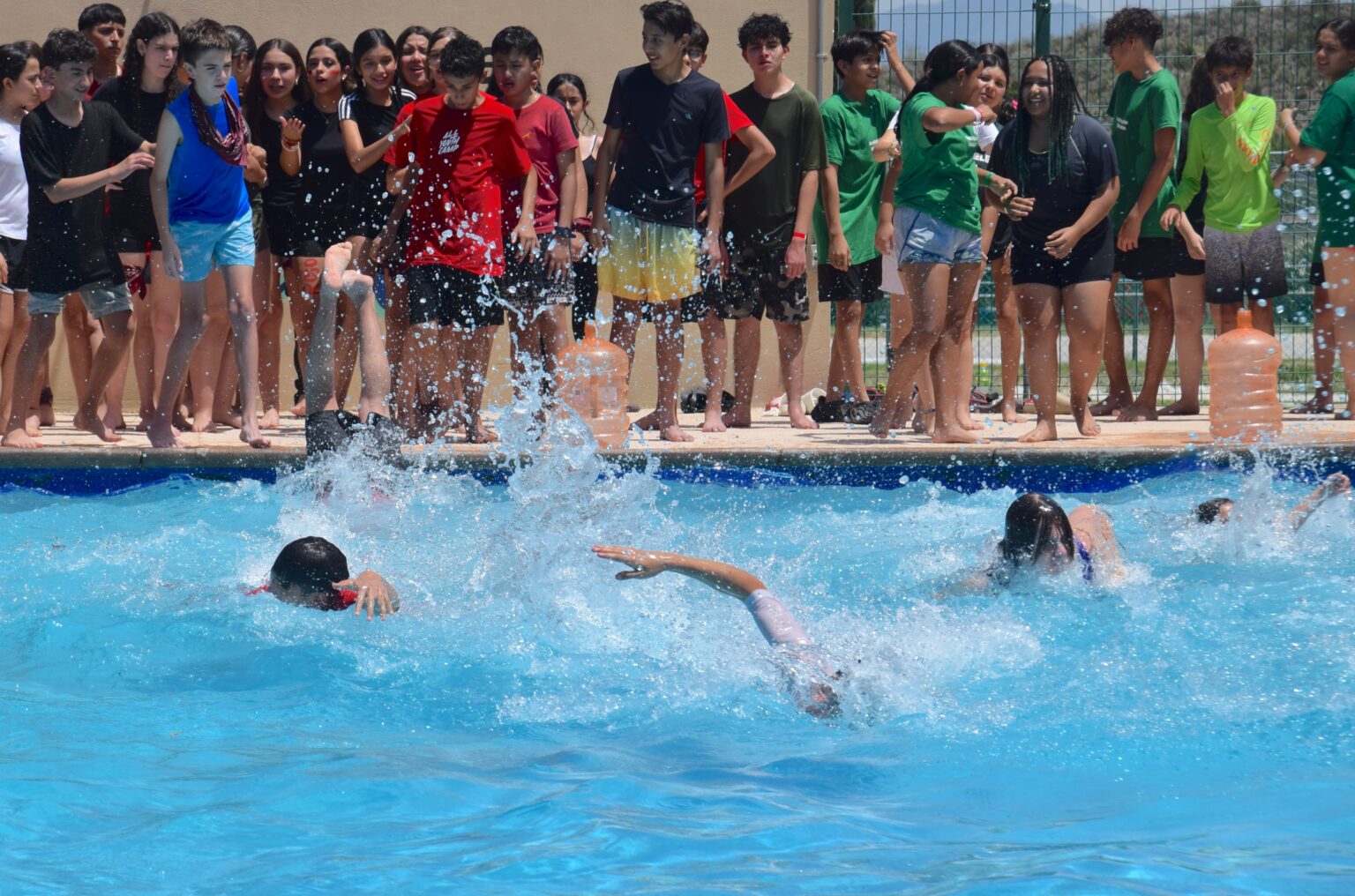 Swim race during camp